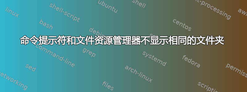 命令提示符和文件资源管理器不显示相同的文件夹