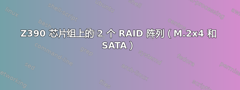 Z390 芯片组上的 2 个 RAID 阵列（M.2x4 和 SATA）