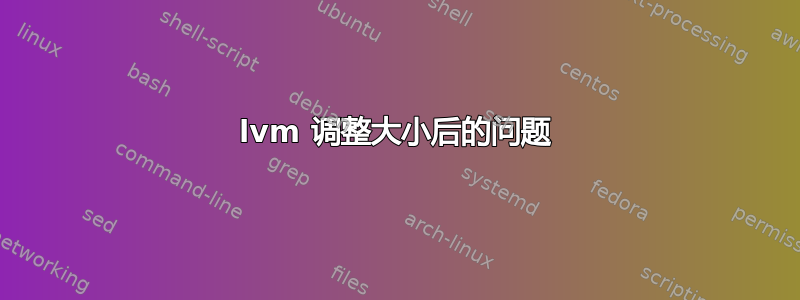 lvm 调整大小后的问题