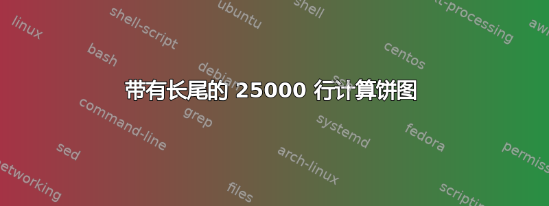 带有长尾的 25000 行计算饼图