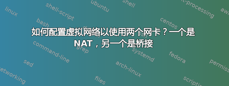 如何配置虚拟网络以使用两个网卡？一个是 NAT，另一个是桥接