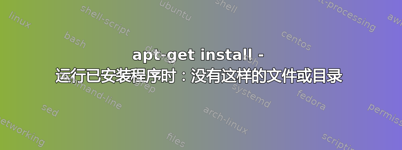 apt-get install - 运行已安装程序时：没有这样的文件或目录