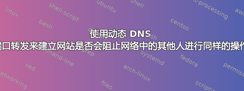 使用动态 DNS 或端口转发来建立网站是否会阻止网络中的其他人进行同样的操作？