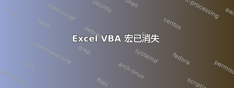 Excel VBA 宏已消失