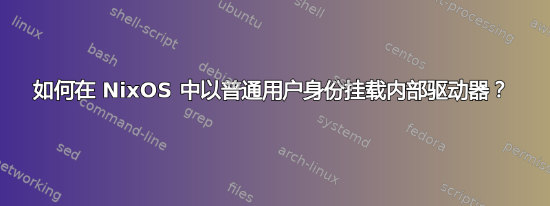 如何在 NixOS 中以普通用户身份挂载内部驱动器？