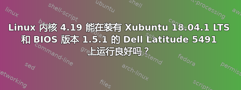 Linux 内核 4.19 能在装有 Xubuntu 18.04.1 LTS 和 BIOS 版本 1.5.1 的 Dell Latitude 5491 上运行良好吗？