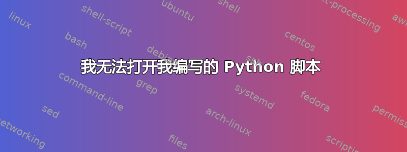 我无法打开我编写的 Python 脚本