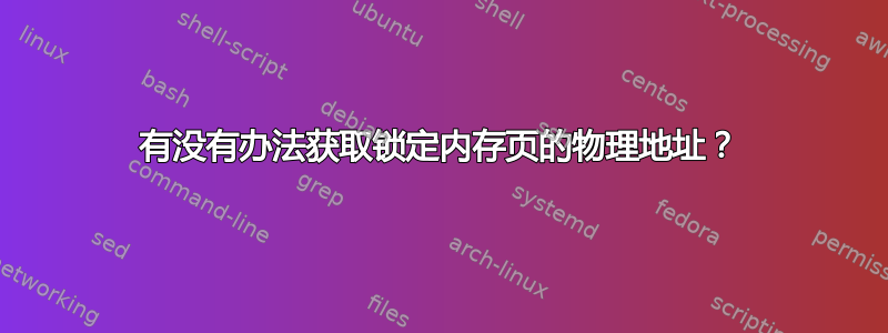 有没有办法获取锁定内存页的物理地址？