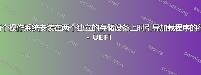 当两个操作系统安装在两个独立的存储设备上时引导加载程序的行为 - UEFI