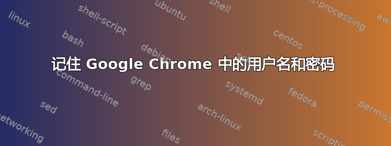 记住 Google Chrome 中的用户名和密码