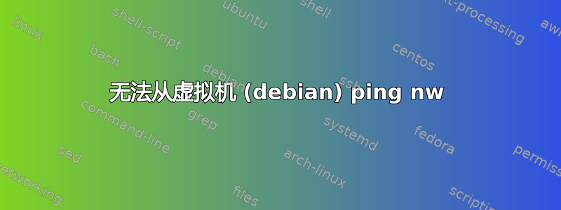无法从虚拟机 (debian) ping nw
