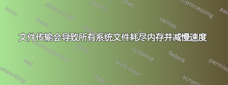 文件传输会导致所有系统文件耗尽内存并减慢速度