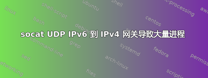 socat UDP IPv6 到 IPv4 网关导致大量进程