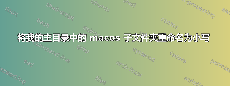 将我的主目录中的 macos 子文件夹重命名为小写