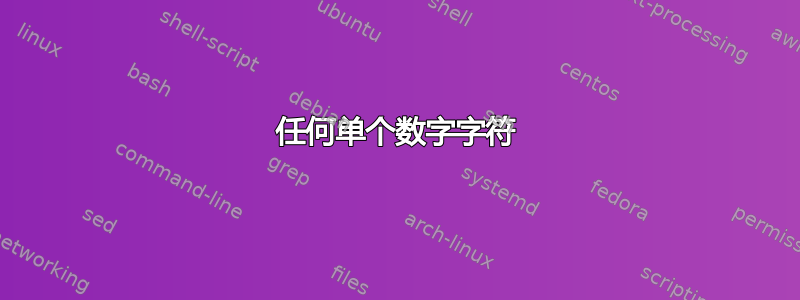 任何单个数字字符