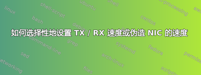 如何选择性地设置 TX / RX 速度或伪造 NIC 的速度