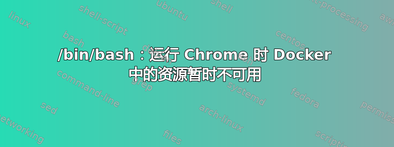 /bin/bash：运行 Chrome 时 Docker 中的资源暂时不可用