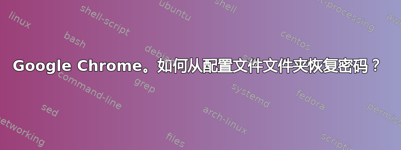 Google Chrome。如何从配置文件文件夹恢复密码？