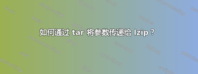 如何通过 tar 将参数传递给 lzip？