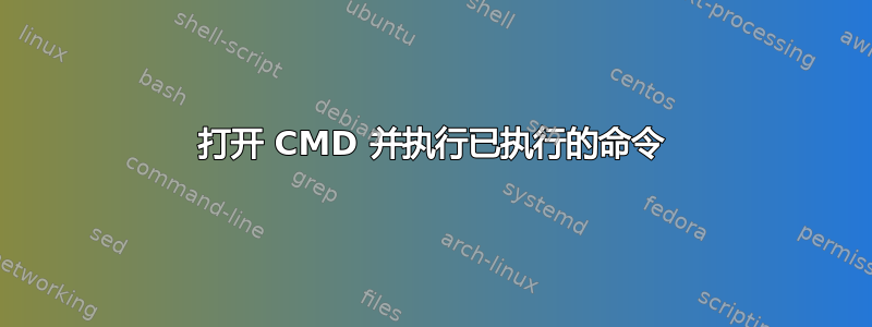 打开 CMD 并执行已执行的命令