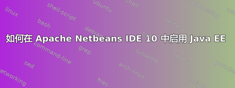 如何在 Apache Netbeans IDE 10 中启用 Java EE