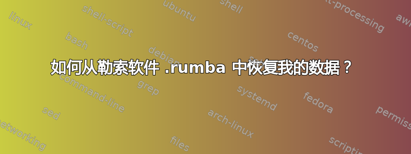 如何从勒索软件 .rumba 中恢复我的数据？