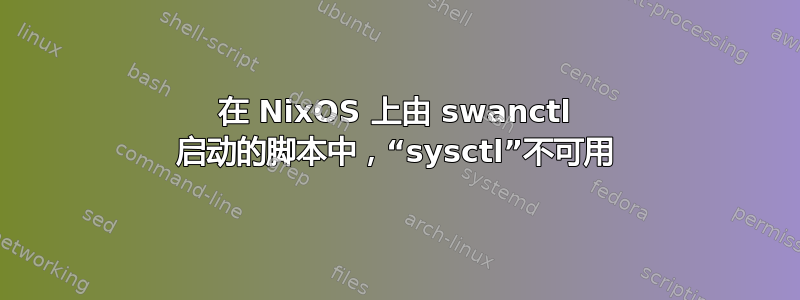 在 NixOS 上由 swanctl 启动的脚本中，“sysctl”不可用