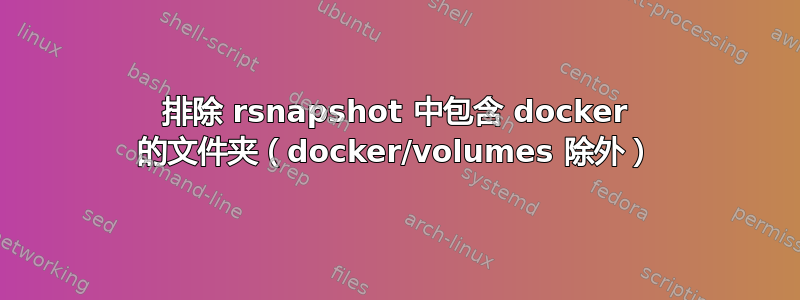 排除 rsnapshot 中包含 docker 的文件夹（docker/volumes 除外）