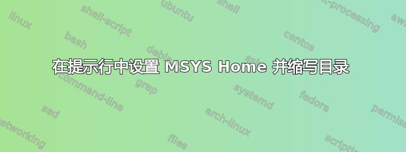 在提示行中设置 MSYS Home 并缩写目录