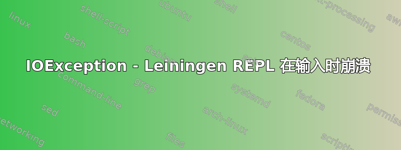 IOException - Leiningen REPL 在输入时崩溃