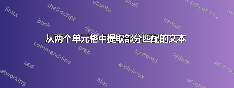 从两个单元格中提取部分匹配的文本