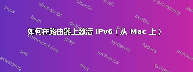 如何在路由器上激活 IPv6（从 Mac 上）