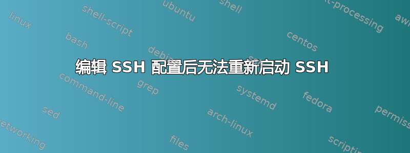 编辑 SSH 配置后无法重新启动 SSH