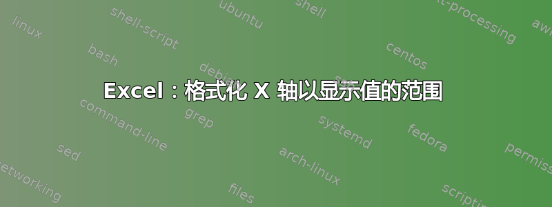 Excel：格式化 X 轴以显示值的范围