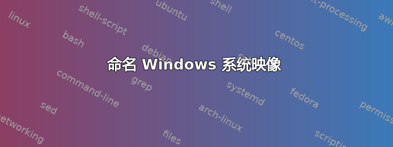 命名 Windows 系统映像