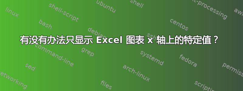 有没有办法只显示 Excel 图表 x 轴上的特定值？