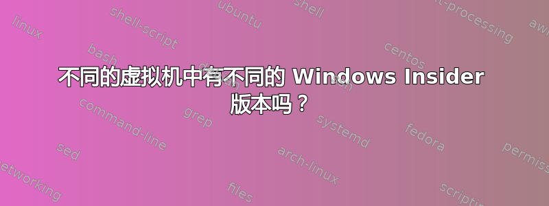 不同的虚拟机中有不同的 Windows Insider 版本吗？