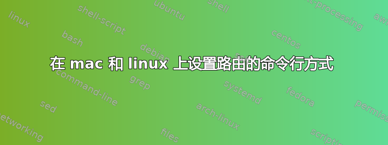 在 mac 和 linux 上设置路由的命令行方式