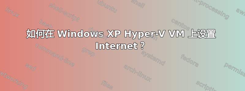 如何在 Windows XP Hyper-V VM 上设置 Internet？