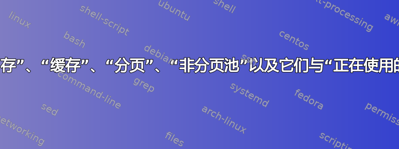 什么是“已提交内存”、“缓存”、“分页”、“非分页池”以及它们与“正在使用的内存”有何不同