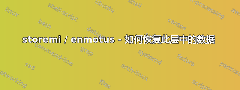 storemi / enmotus - 如何恢复此层中的数据