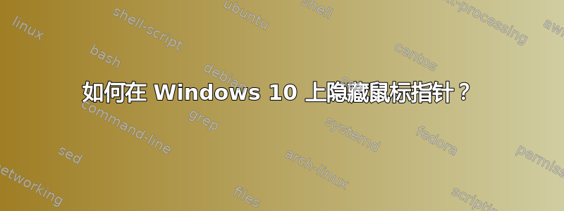 如何在 Windows 10 上隐藏鼠标指针？