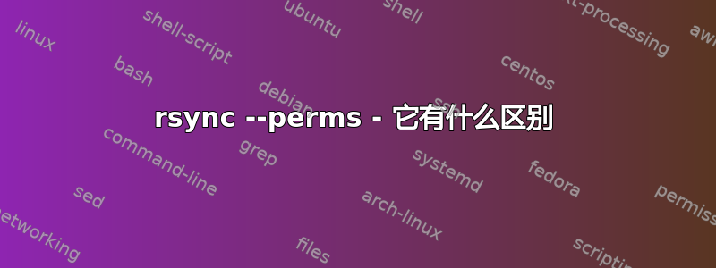 rsync --perms - 它有什么区别