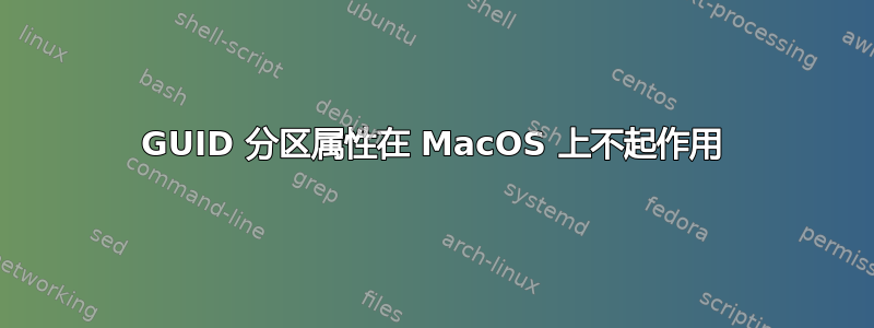 GUID 分区属性在 MacOS 上不起作用