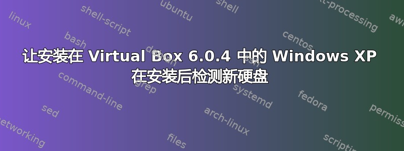 让安装在 Virtual Box 6.0.4 中的 Windows XP 在安装后检测新硬盘