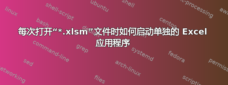 每次打开“*.xlsm”文件时如何启动单独的 Excel 应用程序