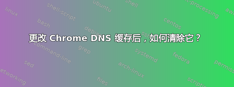 更改 Chrome DNS 缓存后，如何清除它？