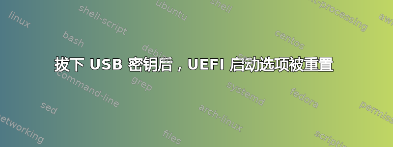 拔下 USB 密钥后，UEFI 启动选项被重置