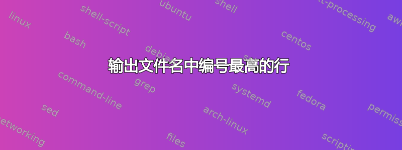 输出文件名中编号最高的行