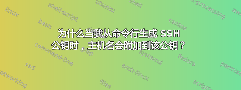 为什么当我从命令行生成 SSH 公钥时，主机名会附加到该公钥？